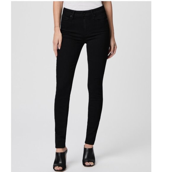PAIGE Pants - PAIGE Hoxton Skinny Women's Jeans Pants in Black Shadow Size 29 High Rise